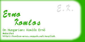 erno komlos business card