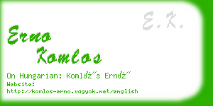 erno komlos business card